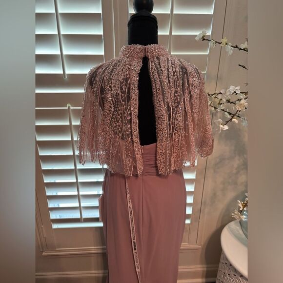 Mac Duggal 20467 evening gown in Rose with cape size 8 NWT - Picture 11 of 12